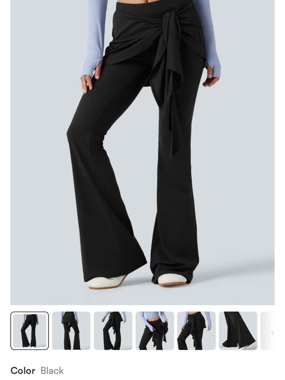 Halara SoftlyZero™ Mid Rise Tie Front Flare Dance Leggings-UPF50+ 1